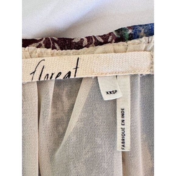 Anthropologie Floreat Patchwork Floral Peasant Blouse Sz XXSP EUC Gorgeous Boho - Picture 7 of 12